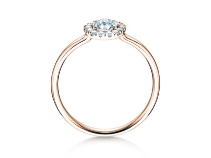 Anillo de compromiso Flower en oro rosa