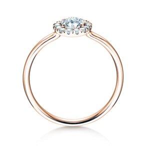Anillo de compromiso Flower en oro rosa