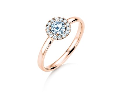 Anillo de compromiso Flower en oro rosa