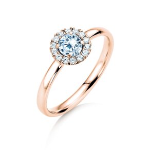 Anillo de compromiso Flower en oro rosa