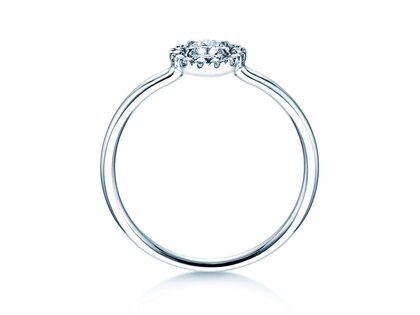 Anillo de compromiso Flower en 14K oro blanco con diamantes 0,33ct G/SI
