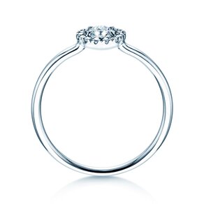 Anillo de compromiso Flower en 14K oro blanco con diamantes 0,33ct G/SI