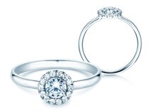 Anillo de compromiso Flower en platino 950/- con diamantes 0,49ct G/SI