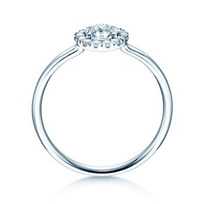 Anillo de compromiso Flower en oro blanco