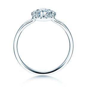 Anillo de compromiso Flower en 18K oro blanco con diamantes 0,77ct G/SI
