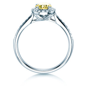Anillo de compromiso Halo Intense en 18K oro blanco con diamantes 0,78ct