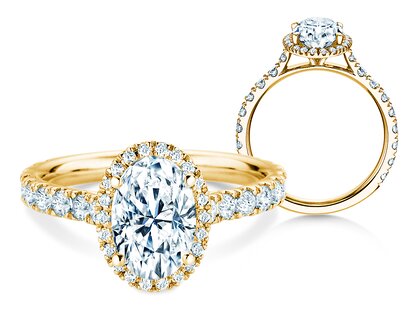 Anillo de compromiso Pure Emotion en 14K oro amarillo con diamantes 0,61ct G/SI