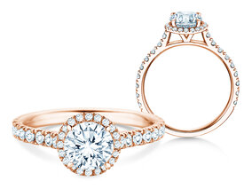 Anillo de compromiso Pure Infinity en 9K oro rosa con diamantes 0,65ct G/SI