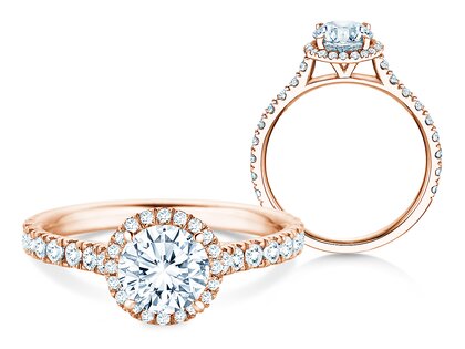 Anillo de compromiso Pure Infinity en 18K oro rosa con diamantes 0,90ct G/SI
