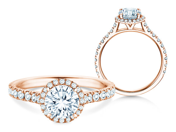 Anillo de compromiso Pure Infinity en 18K oro rosa con diamantes 0,90ct G/SI