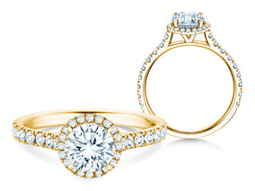 Anillo de compromiso Pure Infinity en 9K oro amarillo con diamantes 0,65ct G/SI