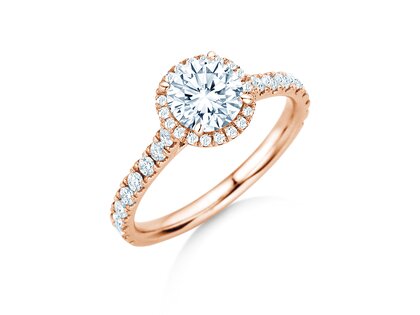 Anillo de compromiso Pure Infinity en 18K oro rosa con diamantes 0,90ct G/SI