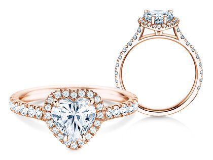 Anillo de compromiso Pure Love en 14K oro rosa con diamantes 0,65ct G/SI