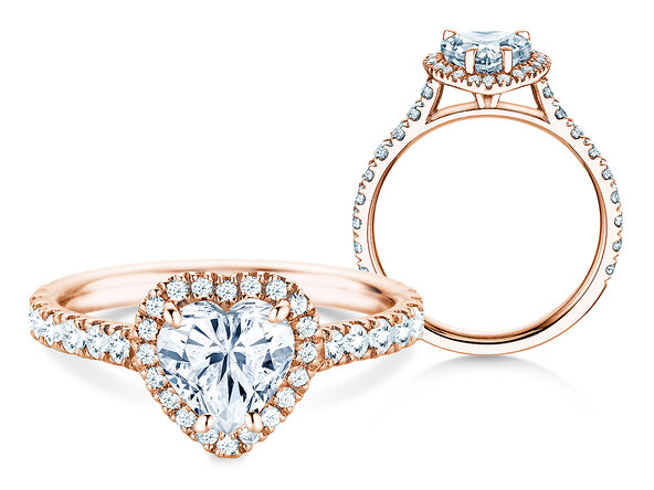 Anillo de compromiso Pure Love en 14K oro rosa con diamantes 0,65ct G/SI