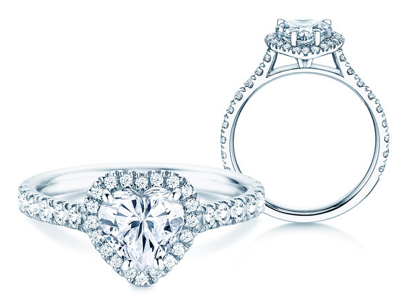 Anillo de compromiso Pure Love en 14K oro blanco con diamantes 0,65ct G/SI