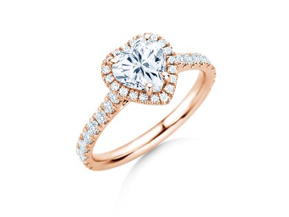 Anillo de compromiso Pure Love en 14K oro rosa con diamantes 0,65ct G/SI