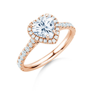 Anillo de compromiso Pure Love en 14K oro rosa con diamantes 0,65ct G/SI