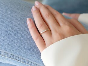 Anillo de compromiso 3 Stones en 14K oro rosa con diamantes 0,20ct G/SI
