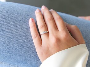 Anillo de compromiso 3 Stones en 18K oro blanco con diamantes 1,00ct G/SI