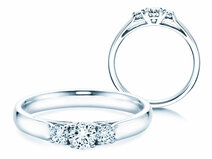 Anillo de compromiso 3 Stones en 18K oro blanco con diamantes 0,20ct G/SI