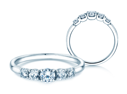 Anillo de compromiso 5 Diamonds en oro blanco