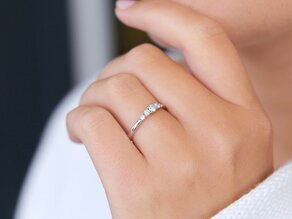 Anillo de compromiso 5 Diamonds en 18K oro blanco con diamantes 0,25ct G/SI