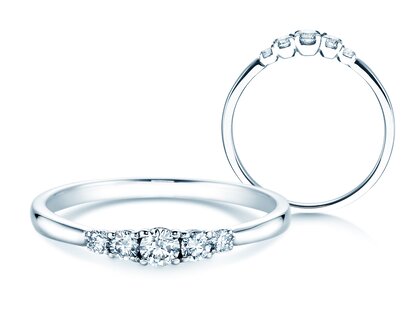 Anillo de compromiso 5 Diamonds en 18K oro blanco con diamantes 0,25ct G/SI