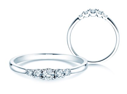 Anillo de compromiso 5 Diamonds en platino 950/- con diamantes 0,25ct G/SI