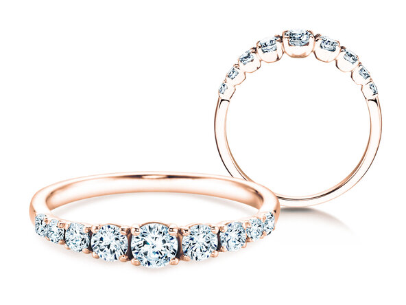Anillo de compromiso 9 Diamonds en 18K oro rosa con diamantes 0,27ct G/SI