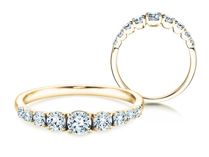 Anillo de compromiso 9 Diamonds en 18K oro amarillo con diamantes 0,61ct G/SI