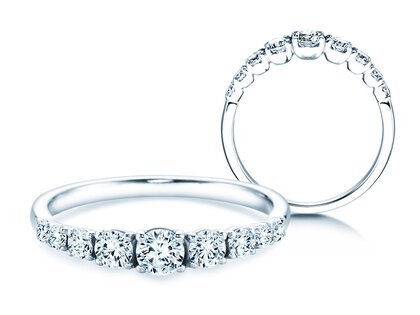 Anillo de compromiso 9 Diamonds en 18K oro blanco con diamantes 0,61ct G/SI