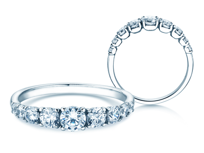 Anillo de compromiso 9 Diamonds en 9K oro blanco con diamantes 1,00ct G/SI