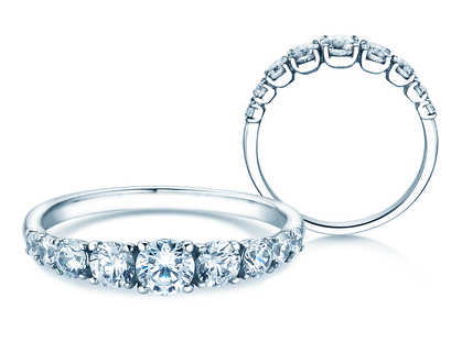 Anillo de compromiso 9 Diamonds en oro blanco
