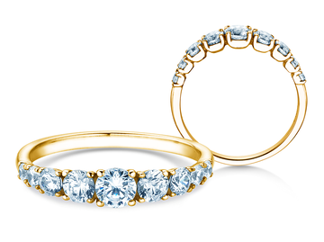 Anillo de compromiso 9 Diamonds en oro amarillo