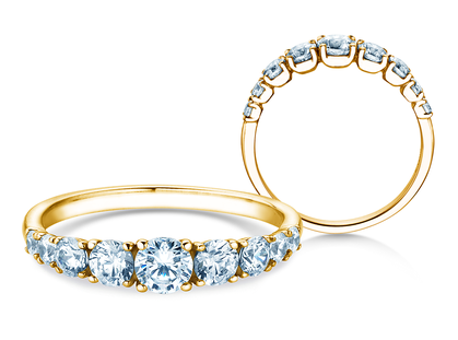 Anillo de compromiso 9 Diamonds en oro amarillo