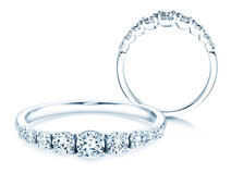 Anillo de compromiso 9 Diamonds en 14K oro blanco con diamantes 0,43ct G/SI