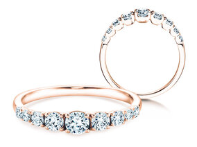 Anillo de compromiso 9 Diamonds en 14K oro rosa con diamantes 0,43ct G/SI