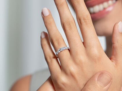 Anillo de compromiso 9 Diamonds en 9K oro blanco con diamantes 1,00ct G/SI