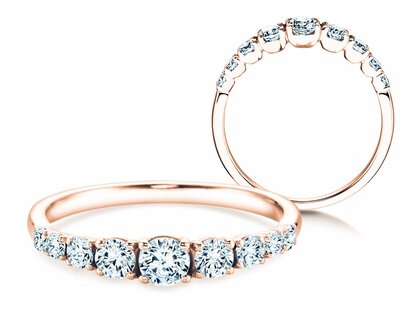 Anillo de compromiso 9 Diamonds en 18K oro rosa con diamantes 0,43ct