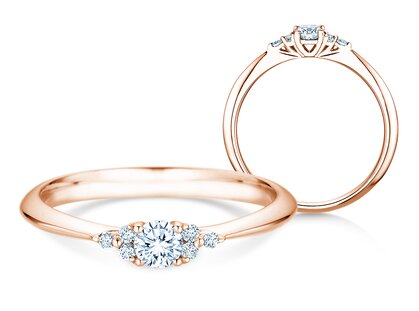 Anillo de compromiso Glory Diamant en 14K oro rosa con diamantes 0,31ct G/SI