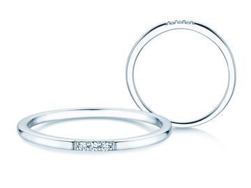 Anillo de compromiso Unity N° 3 en 14K oro blanco con diamantes 0,02ct G/SI