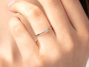 Anillo de compromiso Vivid Petite Cushion Cut en 14K oro blanco con diamantes 0,10ct G/SI