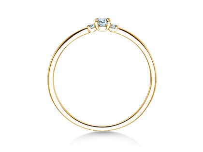 Anillo de compromiso Vivid Petite Cushion Cut en 18K oro amarillo con diamantes 0,10ct G/SI