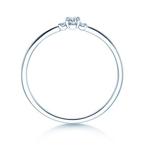 Anillo de compromiso Vivid Petite Cushion Cut en 14K oro blanco con diamantes 0,10ct G/SI