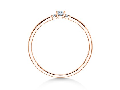 Anillo de compromiso Vivid Petite Cushion Cut en 14K oro rosa con diamantes 0,10ct G/SI