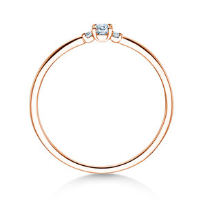Anillo de compromiso Vivid Petite Cushion Cut en 14K oro rosa con diamantes 0,10ct G/SI