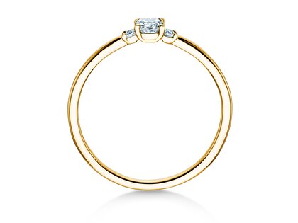 Anillo de compromiso Vivid Petite Cushion Cut en 14K oro amarillo con diamantes 0,20ct G/SI