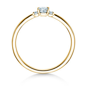 Anillo de compromiso Vivid Petite Cushion Cut en 14K oro amarillo con diamantes 0,20ct G/SI
