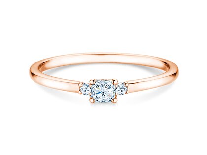 Anillo de compromiso Vivid Petite Cushion Cut en oro rosa