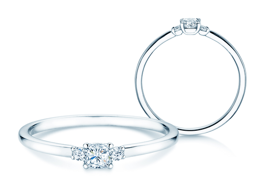 Anillo de compromiso Vivid Petite Cushion Cut